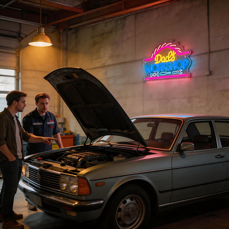 Dad'S Workshop Neon Sign For W - Auto Repair Shop Signs recensie en prijs