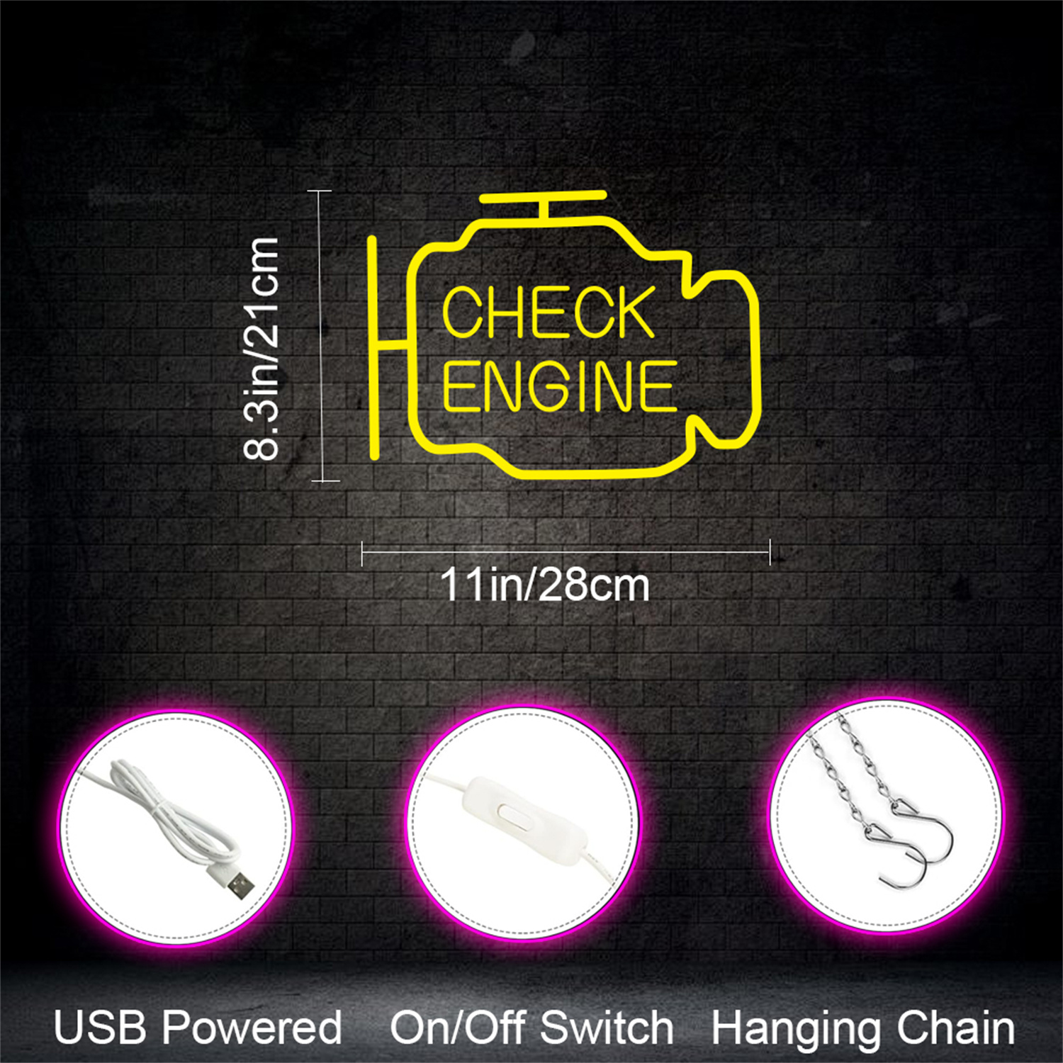 Check Engine Neon Sign, Led Ga - Auto Repair Shop Signs recensie en prijs