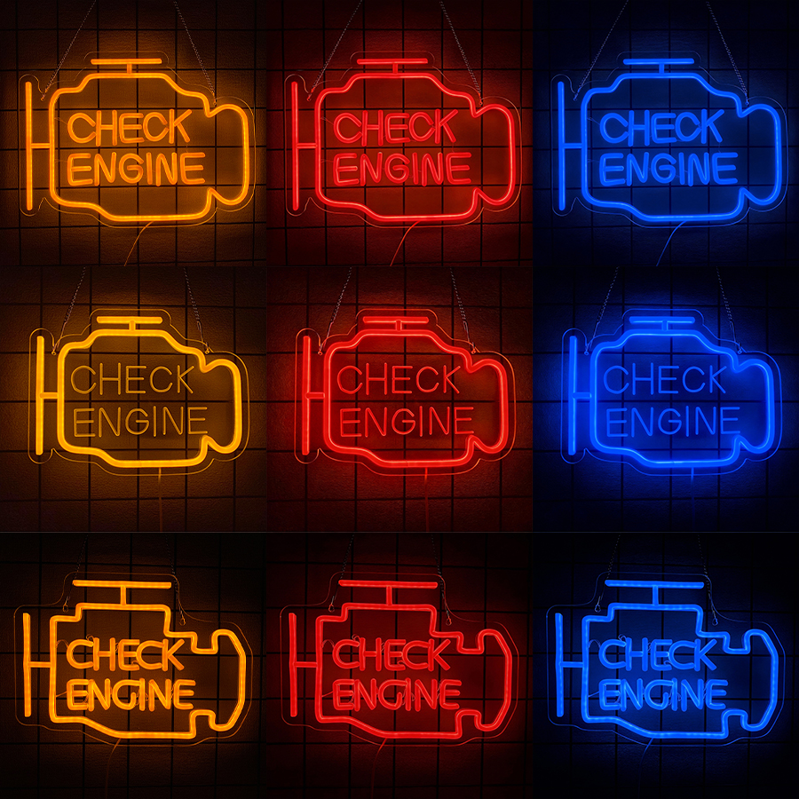 Check Engine Neon Sign for Man - Auto Repair Shop Signs recensie en prijs