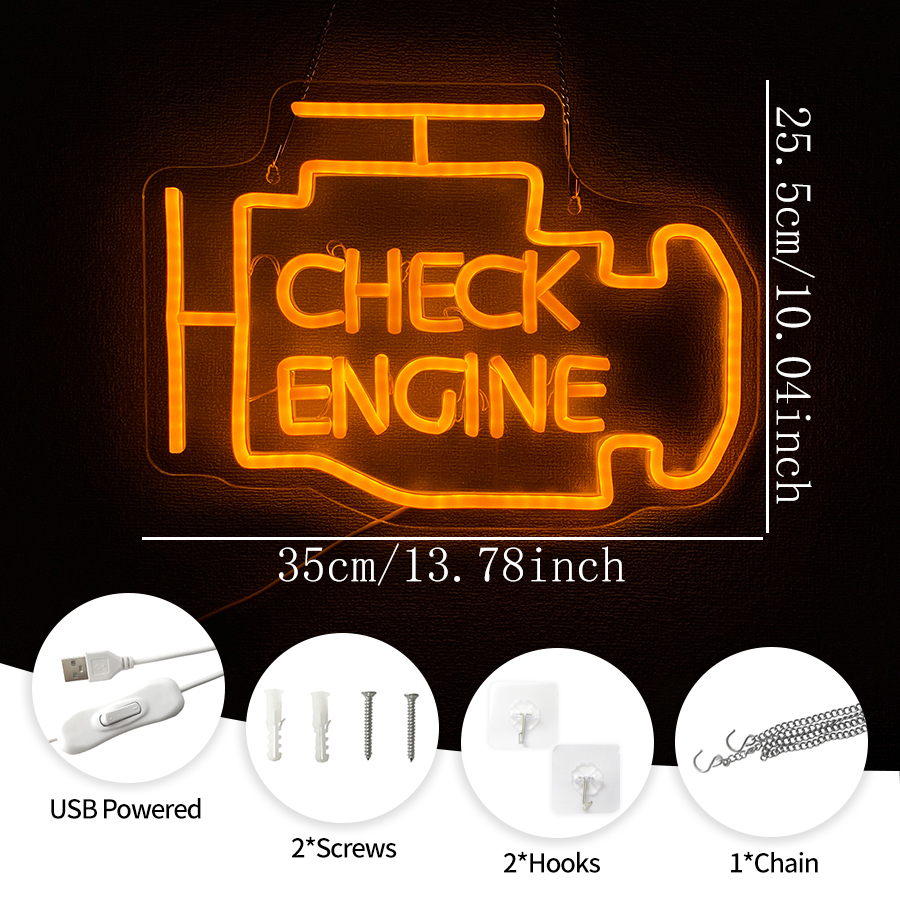 Check Engine Neon Sign for Man - Auto Repair Shop Signs recensie en prijs