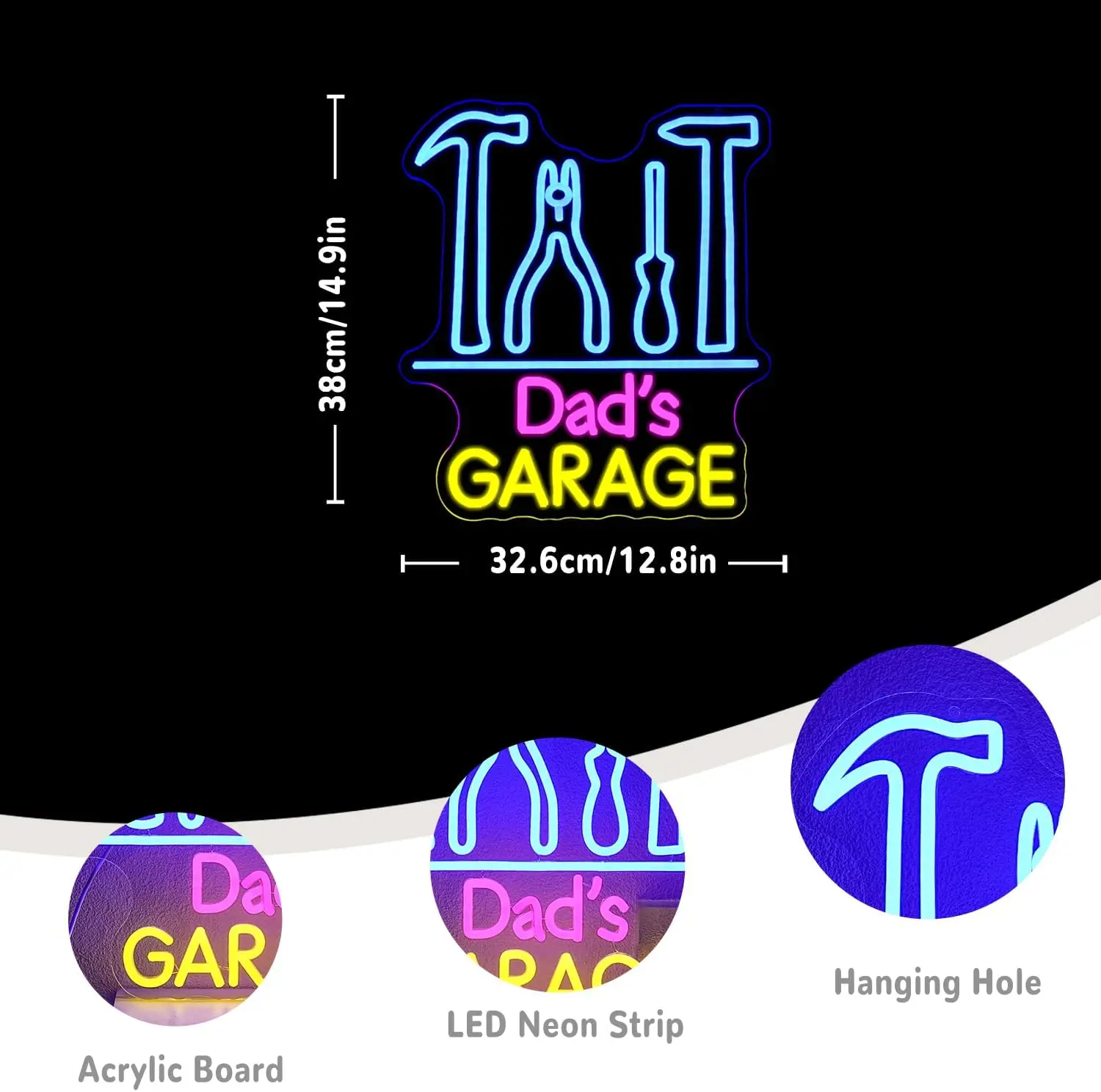 Dad's Garage Neon Sign USB Pow - Auto Repair Shop Signs recensie en prijs