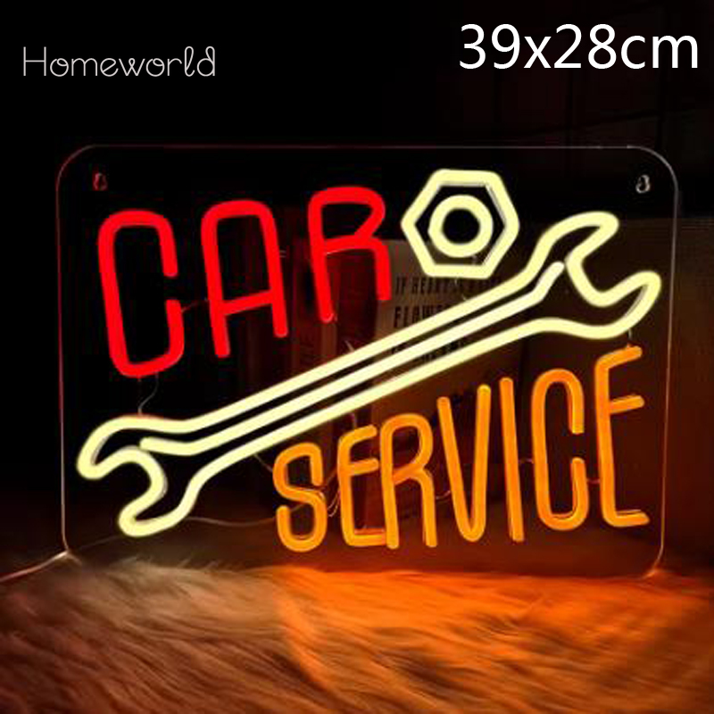 Car Service Neon Sign  Warm Wh - Auto Repair Shop Signs recensie en prijs
