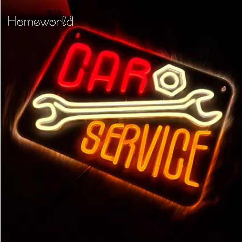 Car Service Neon Sign  Warm Wh - Auto Repair Shop Signs recensie en prijs