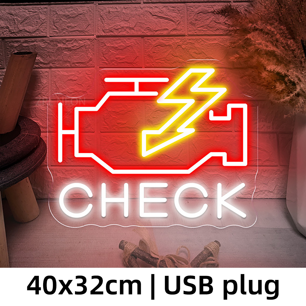 Check Engine Neon Sign Led Lig - Auto Repair Shop Signs recensie en prijs