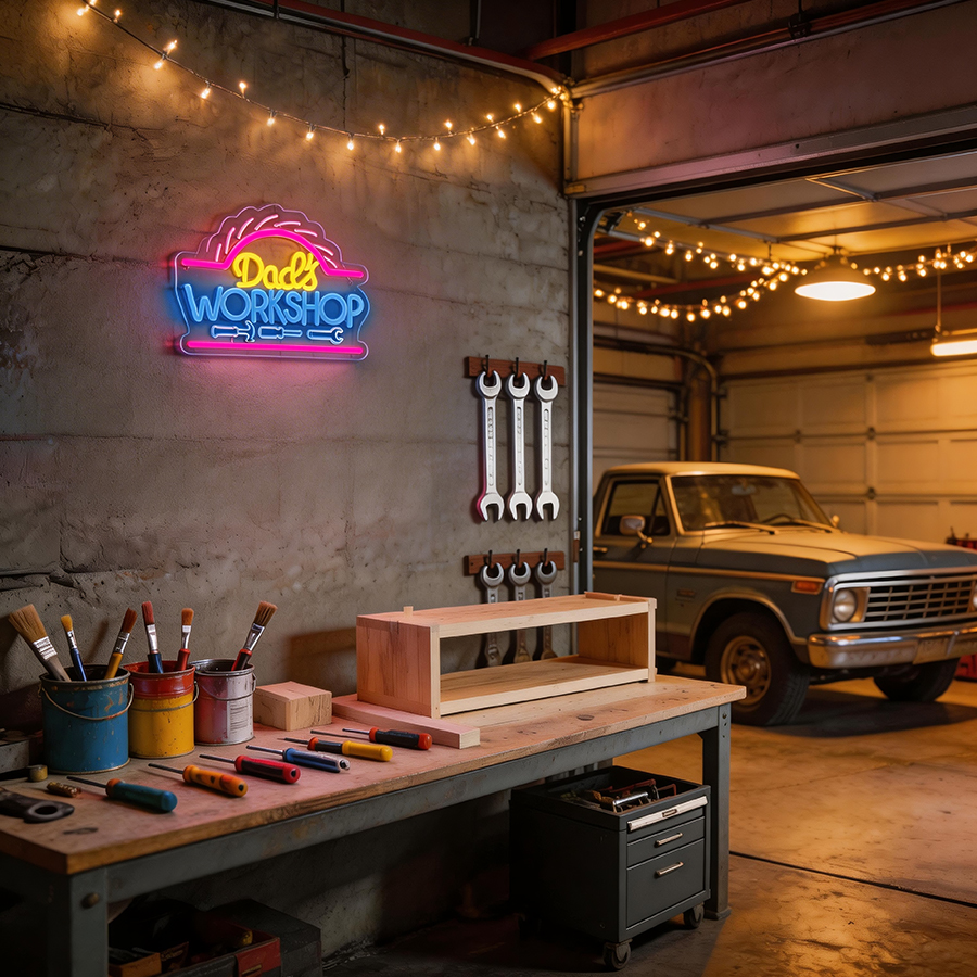 Dad'S Workshop Led Neon Sign,  - Auto Repair Shop Signs recensie en prijs