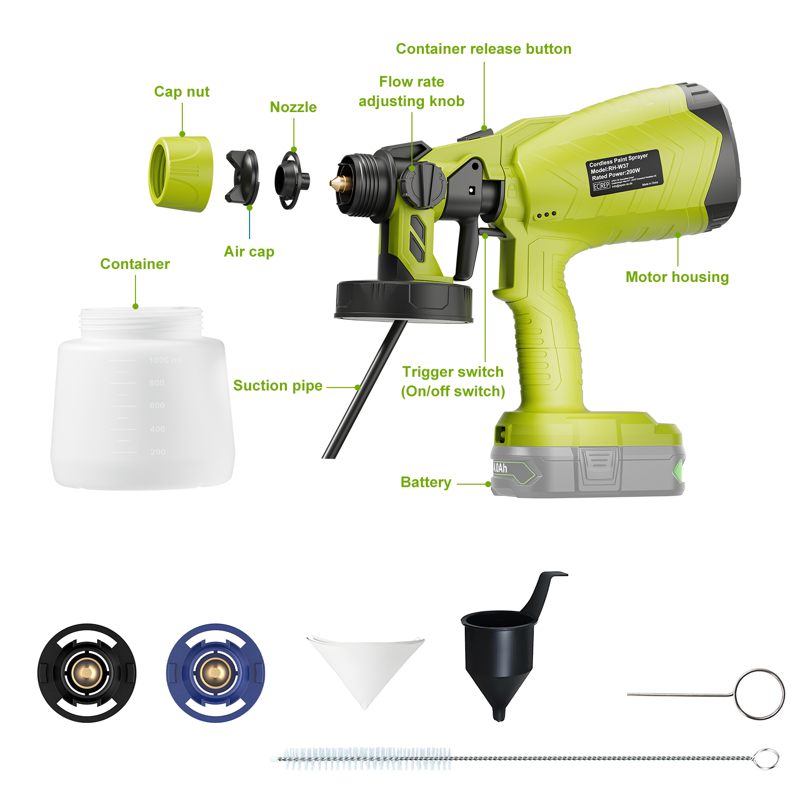 1000ML Cordless Electric Spray - Heat Gun Paint Strip recensie en prijs