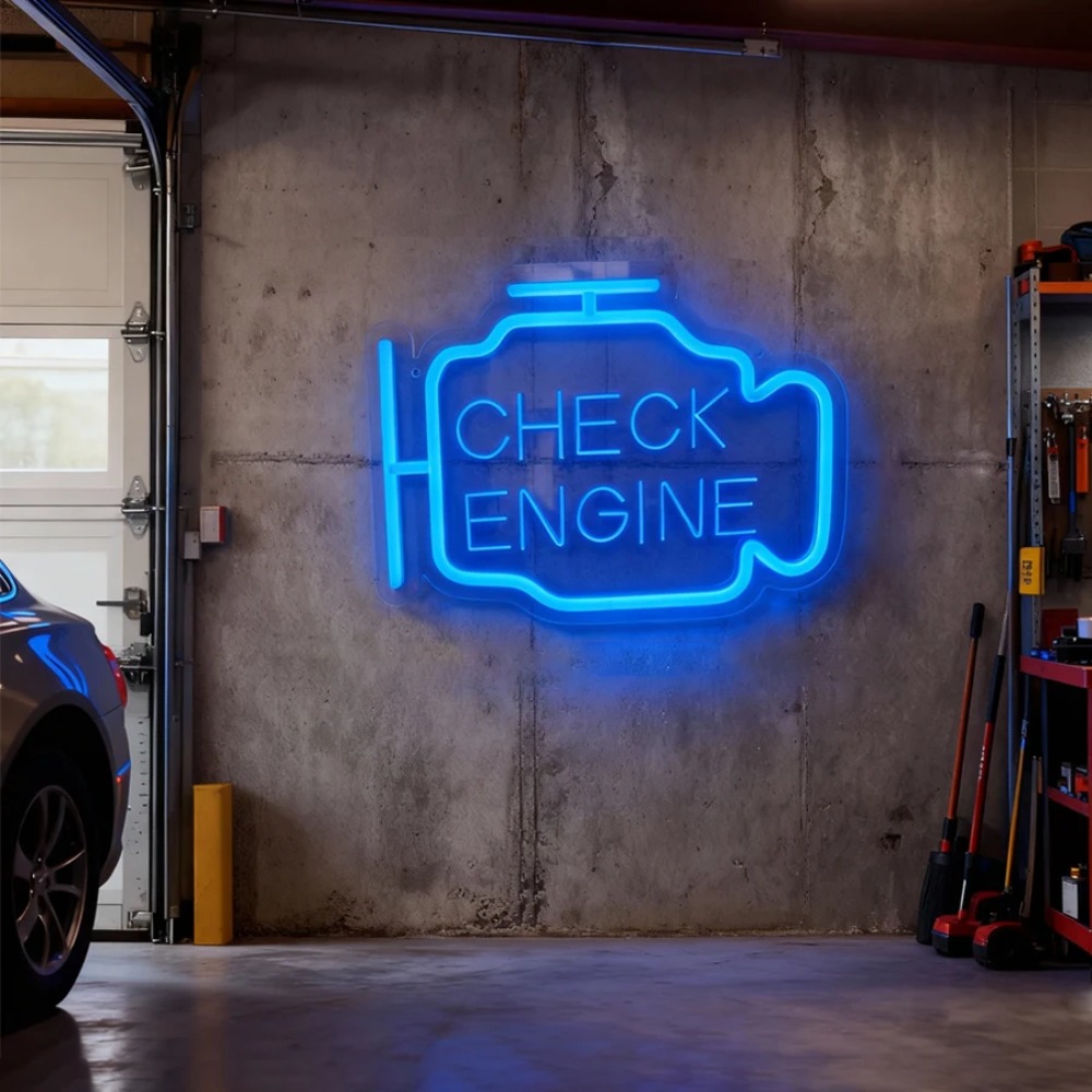 'CHECK ENGINE' Neon Sign, LED  - Auto Repair Shop Signs recensie en prijs