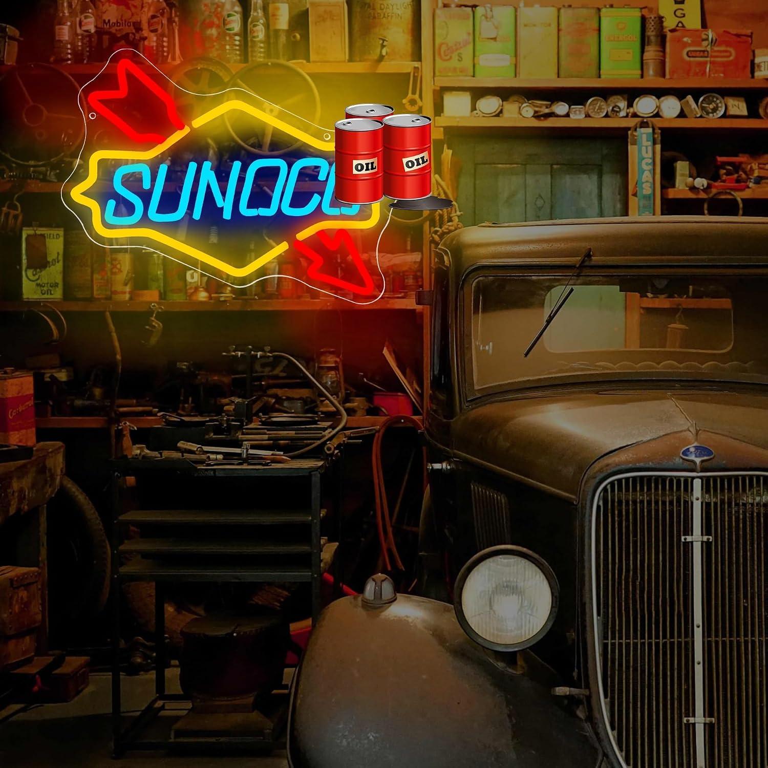 Gas Station Neon Sign Oil USB  - Auto Repair Shop Signs recensie en prijs