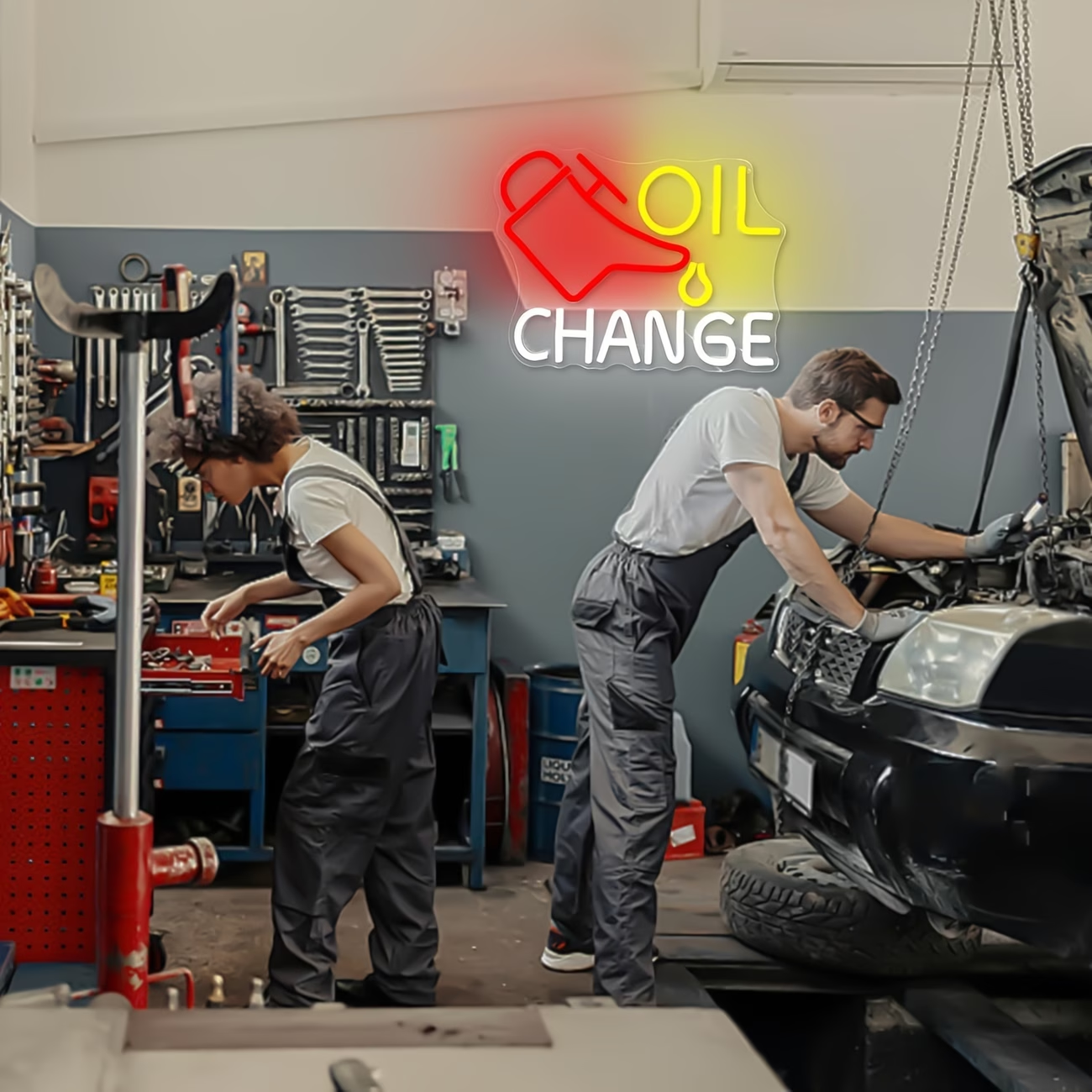 Oil Change Neon Sign Garage Ne - Auto Repair Shop Signs recensie en prijs
